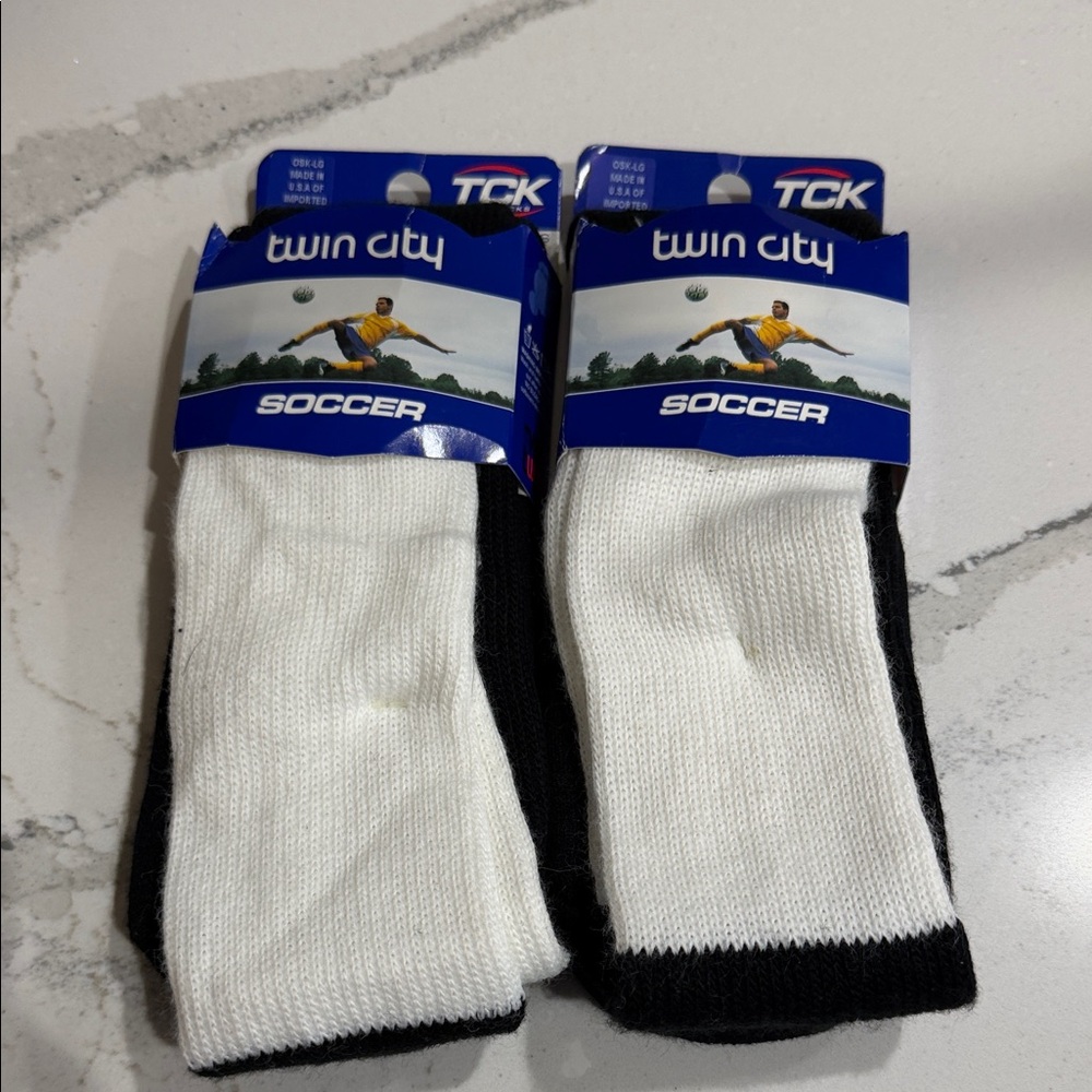 TCK Soccer Socks Black and White| LG 2 for $10